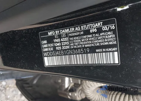 2016 Mercedes-Benz Cla 250 250 from USA, damaged, VIN WDDSJ4EB1GN368519